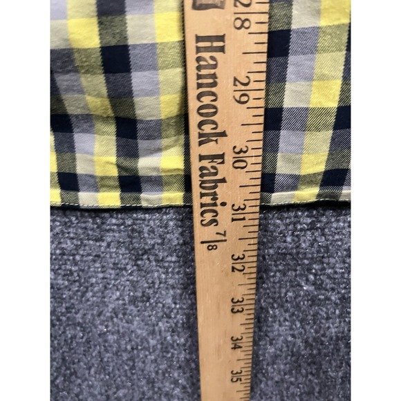 Wrangler Outdoor Mens XL Yellow Plaid Shirt Short Sleeve Button Vented Hiking - Picture 9 of 11